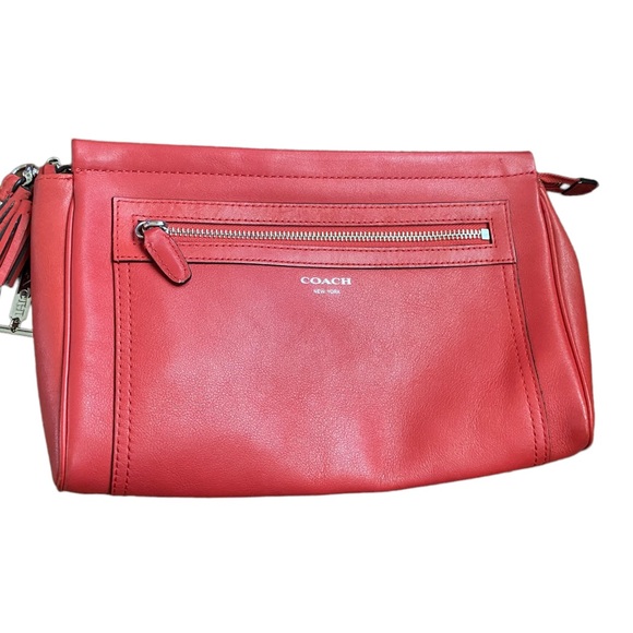 Coach ORANGE large leather clutch, its gorgeous. Good condition. - Picture 3 of 11